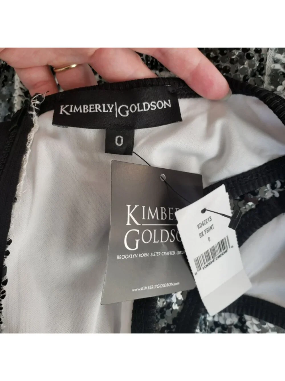 Kimberly Goldson $698 Dress Sequin Black White Brooklyn Graffiti Print Maxi - Picture 6 of 16